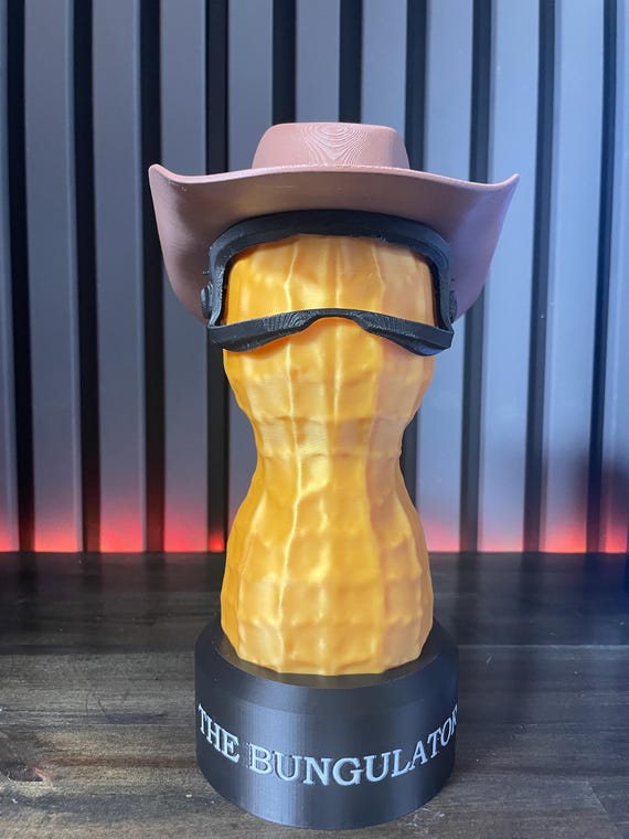 The Burnt Peanut 3D Printed Figurine, Gamer Desk Decor with interchangeable hats
