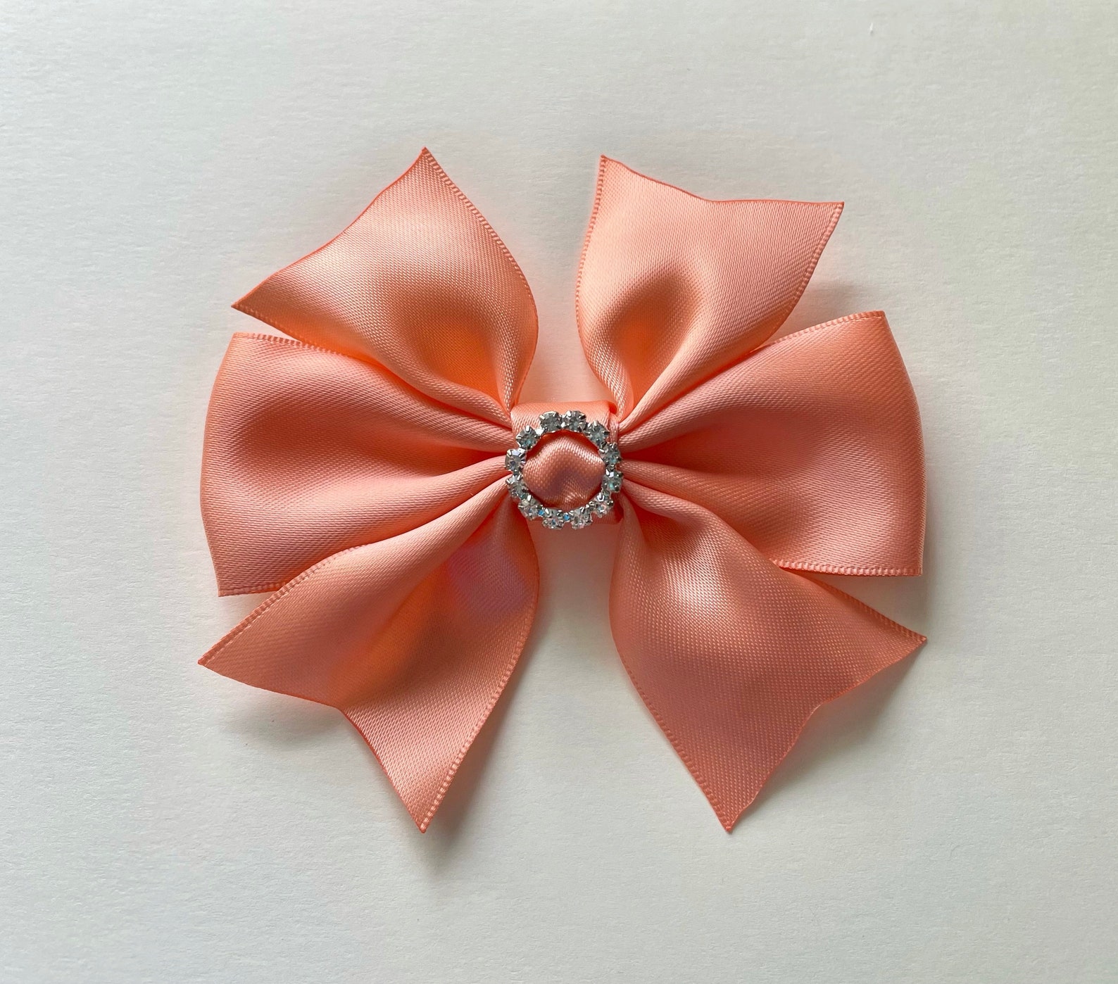 Peach Boutique Hairbow Peach Hair Bow Clip Peach Bows Peach Etsy