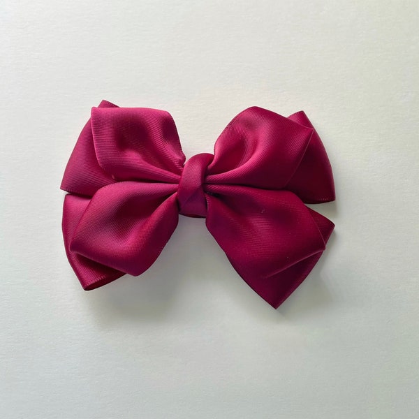 Burgundy Boutique hairbow, Burgundy Hair bow Clip, Burgundy wedding bows, Burgundy Stacked Bow, Burgundy ponytail bow, Girls Burgundy bow