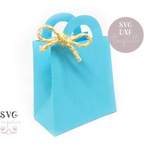 SVG - 3D base carta regalo borsa modello svg, download immediato, file dxf anche incluso. bomboniera di partito, modello di borsa in formato svg, 3d in formato svg, cricut