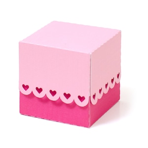 SVG - 3D Heart Lace Box svg - Pudełko na Walentynki, NATYCHMIASTOWE pobieranie, kwadratowe pudełko svg, pudełko na upominki na imprezę, szablon, 3d svg, cricut, dxf, treat