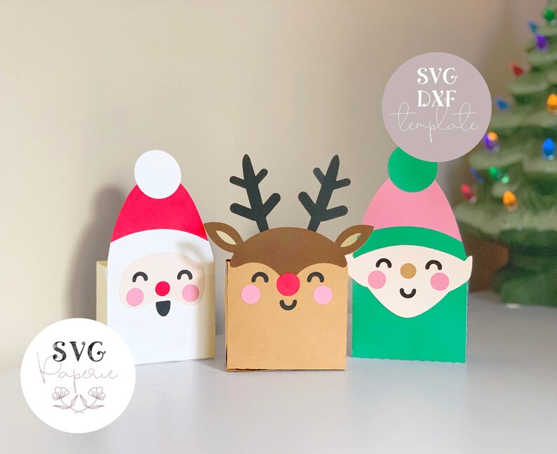 Download SVG 3D Christmas Box svg Bundle Santa Box Reindeer Box | Etsy