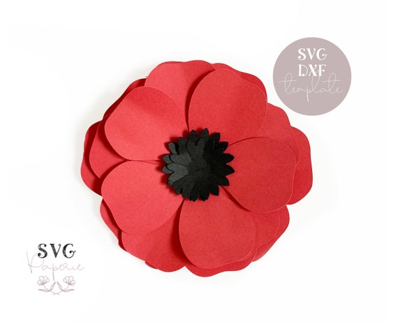 Svg 3d Flower Template Poppy Flower Svg Instant Download Etsy