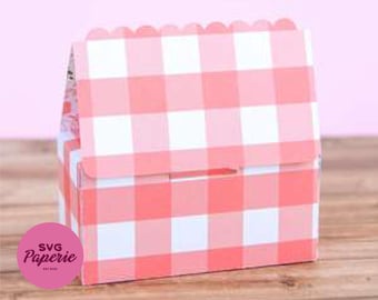 SVG - 3D Cute Gable Box svg - INSTANT download, box svg, party favor box, template, 3d svg, cricut, simple box, plain 3d paper box template