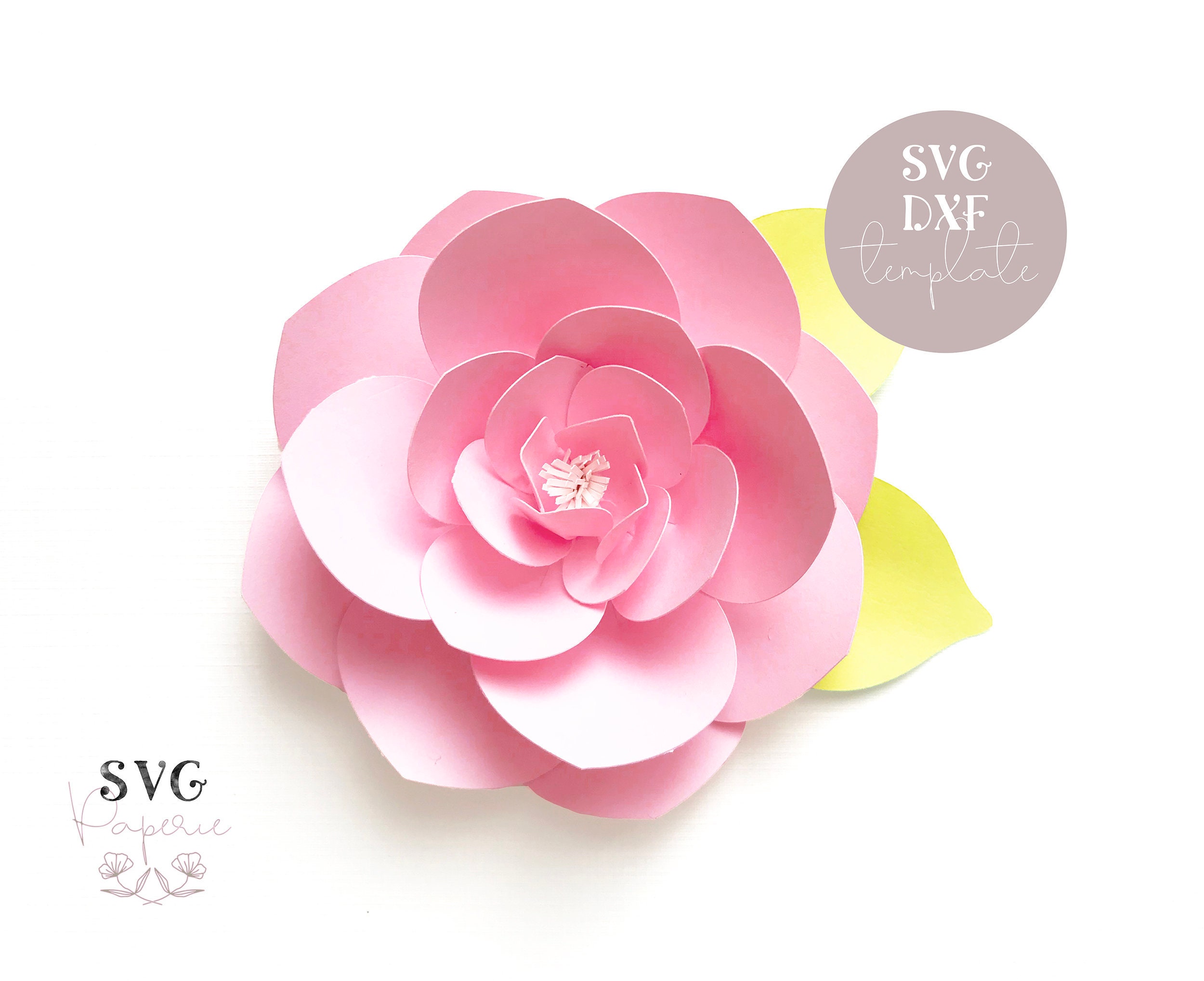 Svg 3d Flower Template Large Rose Svg Instant Download Etsy