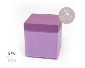 SVG - 3D Box svg - INSTANT download, square box svg, party favor box, template, 3d svg, cricut, dxf, simple box, plain 3d paper box template