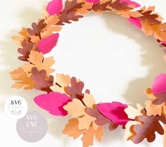 Download Svg Dxf 3d Fall Autumn Leaves Wreath 3d Template Instant Etsy