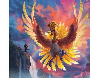 Ho-oh Rainbow Ridge Art Print: 11" x 11" Poster