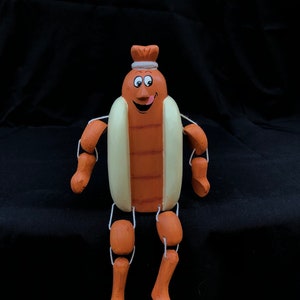 Hot Dog- Hand Painted Collectable Figurine - Kitchen Art -  Christmas Gift for Dad - foodie - Decorative Collectibles - Wooden Figurine