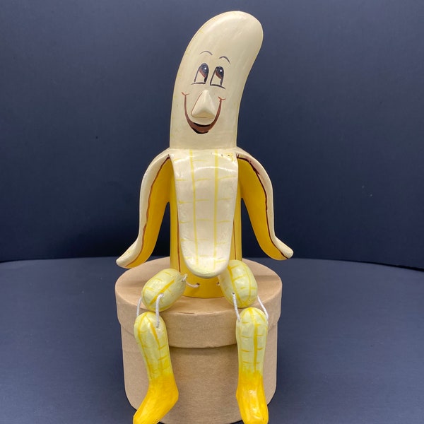 Banane - Obst Kunst - Geschenke für Vegan - Feinschmecker Geschenk - Geschenk für Mama - Dekorative Sammlerstücke - Holzfigur