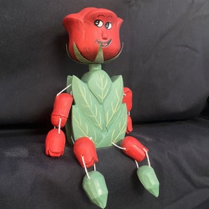Rose - Handmade - Whimsy Décor - Gift for Mom - Rose Lover - Gifts for Grandma - Valentine&#39;s day - Wooden figurine - Cut Garden - Final Rose