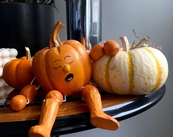 Citrouille endormie - décoration de vacances - cadeau pour gourmets - cadeau d'Halloween - citrouille - objets de collection décoratifs - citrouille épicée - vie de sieste - mignon