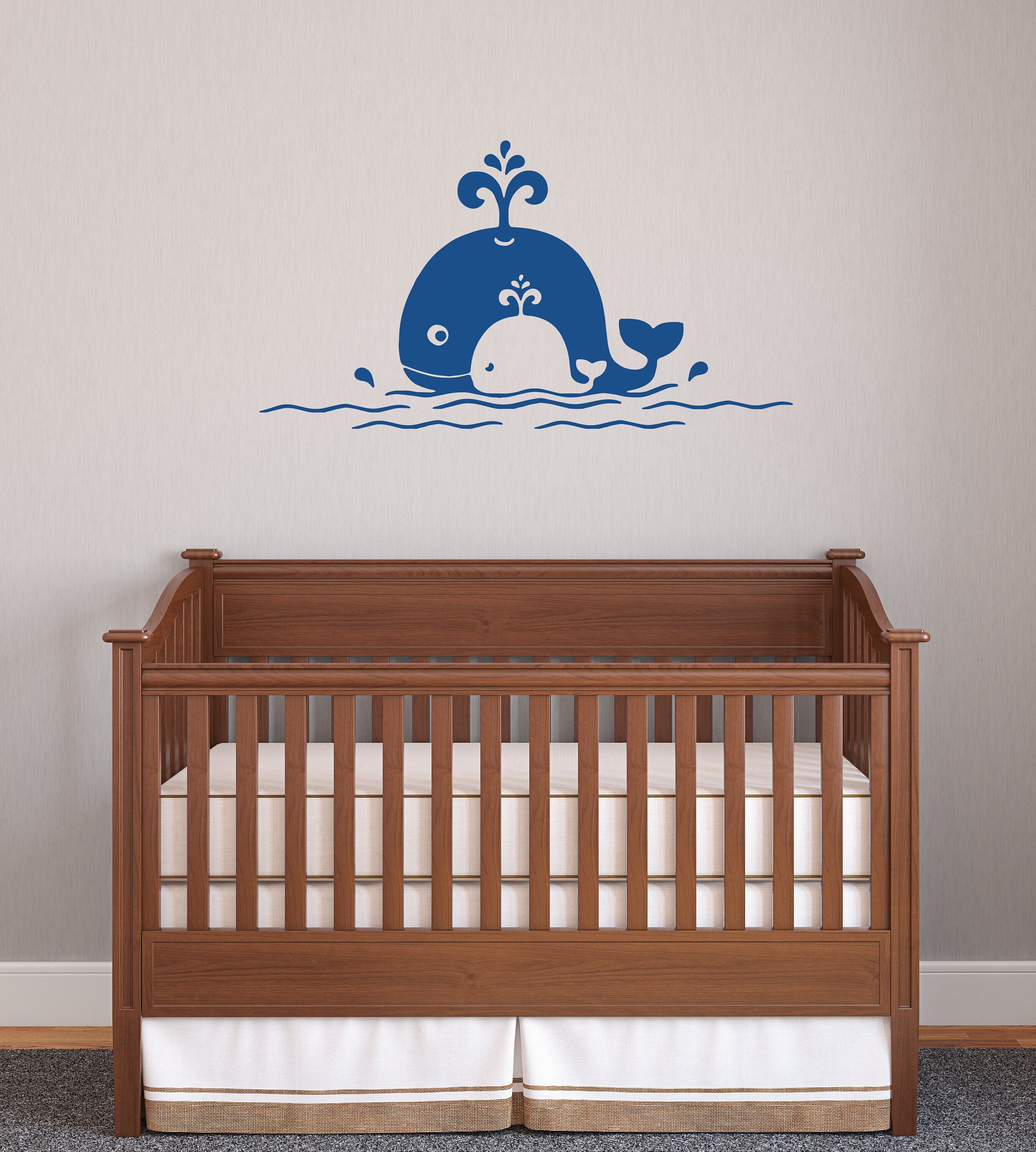 Whale Wall Decal Whale Nursery Theme Whale Nursery Decor Etsy
