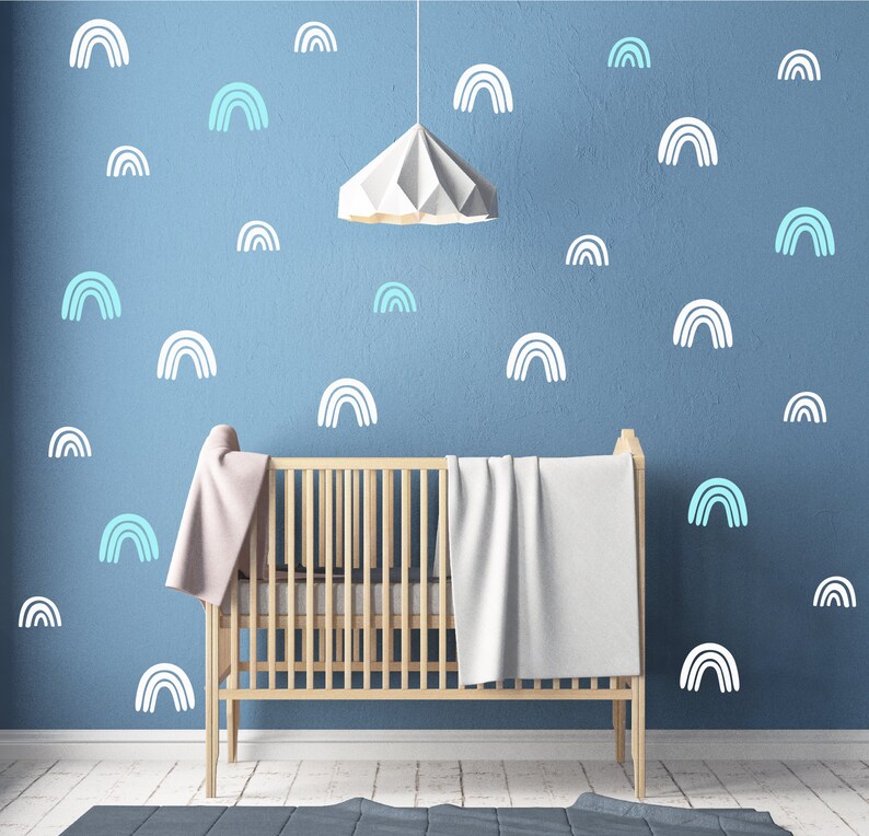Rainbow Wall Decals Nursery Wallpaper Nursery Wall Decals Etsy