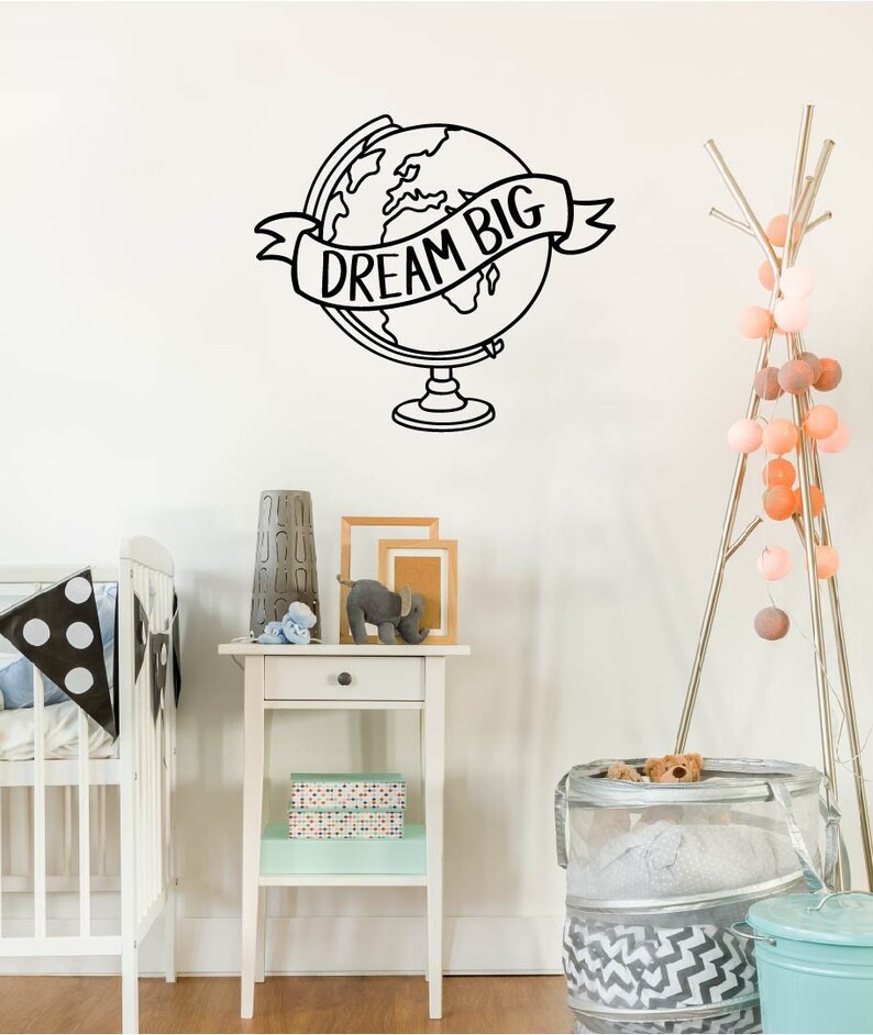 Adventure Theme Nursery Kids Room Decals Kids Room Wall Decals Dream Big Nursery Decor Baby Shower Decorations Dream Big Wall Decal