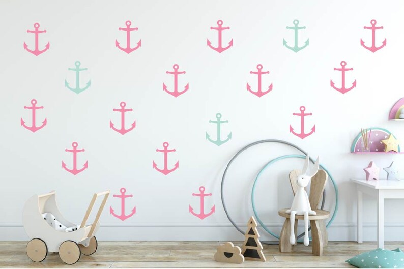 Anchor Wall Decals Nautical Nursery Nautical Theme Decor Etsy