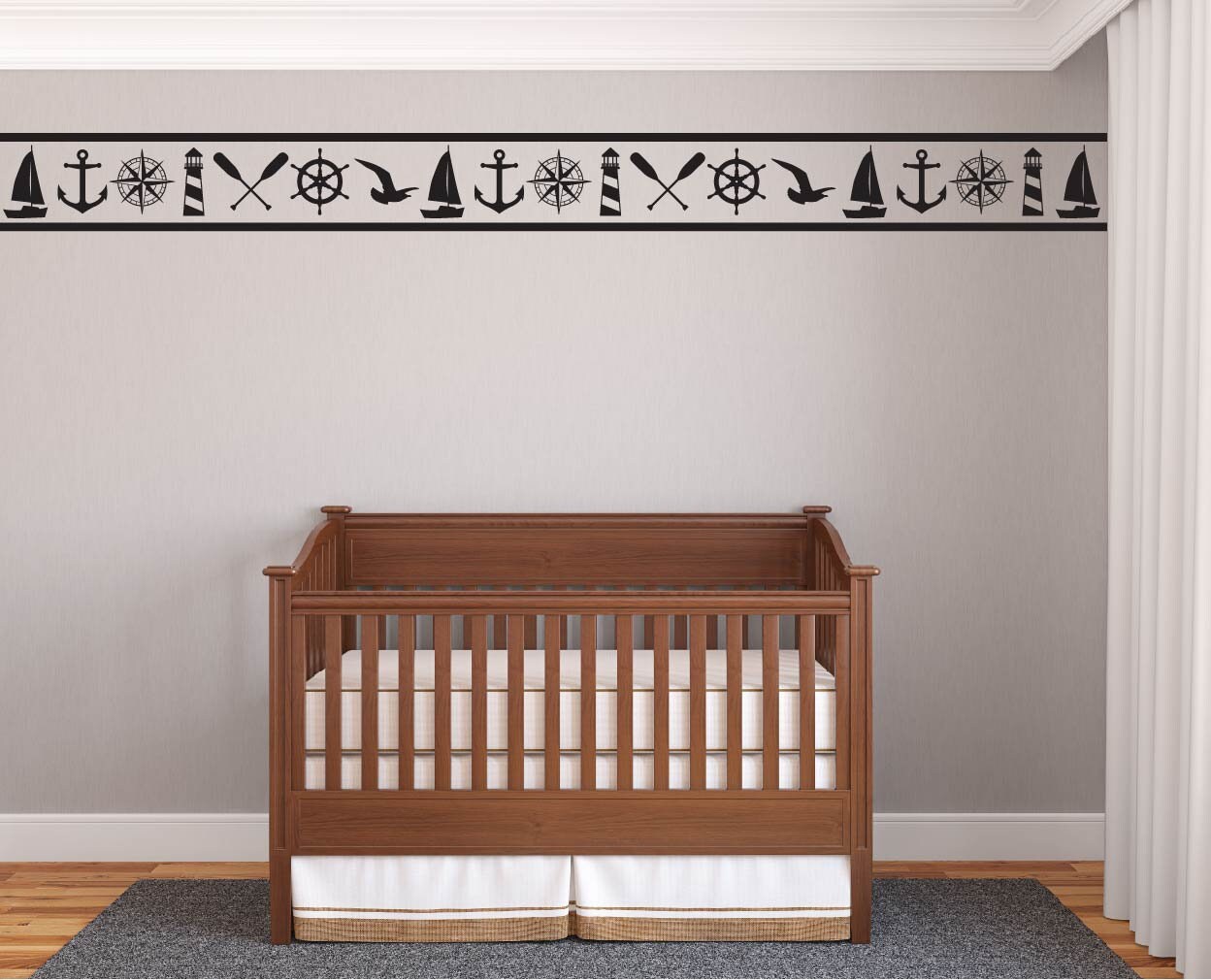 Nautical Wallpaper Nautical Border Nautical Wall Decals | Etsy