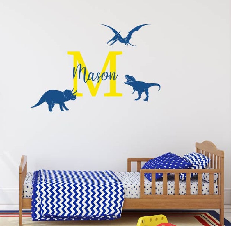 Dinosaur Name Wall Decal Dinosaur Wall Decal Dinosaur Kid Etsy