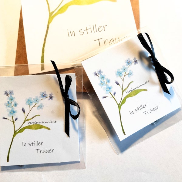 Forget-me-not, mourning gift, funeral guest gift, seed bags, funeral service, funeral,