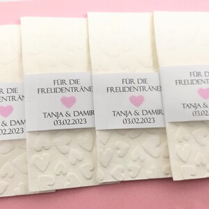 Happy tears, handkerchief for wedding ceremony as a gift with banderole up to 25 pcs. image 3