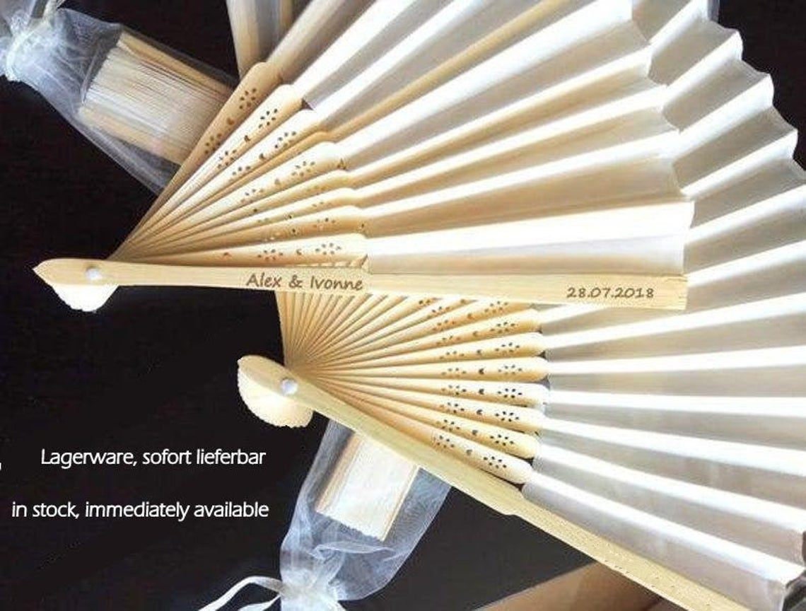 Wedding fan, Favors, ivory with engraving !!! Please dont order one s…