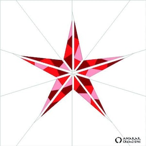 Origami Starfish. Foundation Paper Piecing Pattern. 9in and 16.5in sizes. Block Quilt Pattern. Digitaln PDF