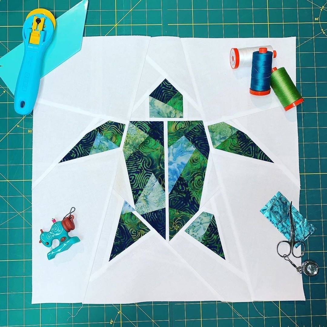 Origami Turtle Foundation Paper Piecing Pattern. Block Quilt Pattern. 2 ...