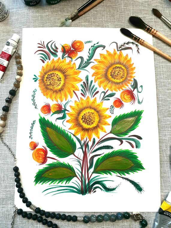 Ukrainian Sunflowers. Wall Decor. PNG File. Digital Poster | Etsy