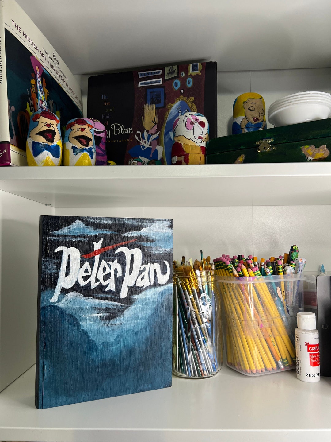 Peter Pan Storybook Wooden Box Hand Painted Disney Art Etsy