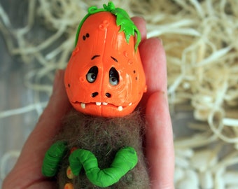 Muñecas de Halloween Juguete de calabaza Muñeca OOAK Mr. Pumkin juguete de arte Decoración para Halloween Regalo de Halloween Muñeca monstruosa Decoración de Halloween