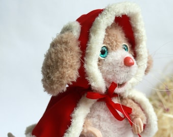 Lindo ratón juguete Сrochet rata juguete pequeño ratón juguete lindo rata regalo de Navidad muñeca coleccionable presente para mamá ratón lindo peludo