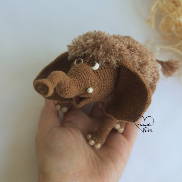 Cute mammoth Funny mammoth Amigurumi toy elephant Small toy for a gift Positive mammoth Collectible toy mammoth gift