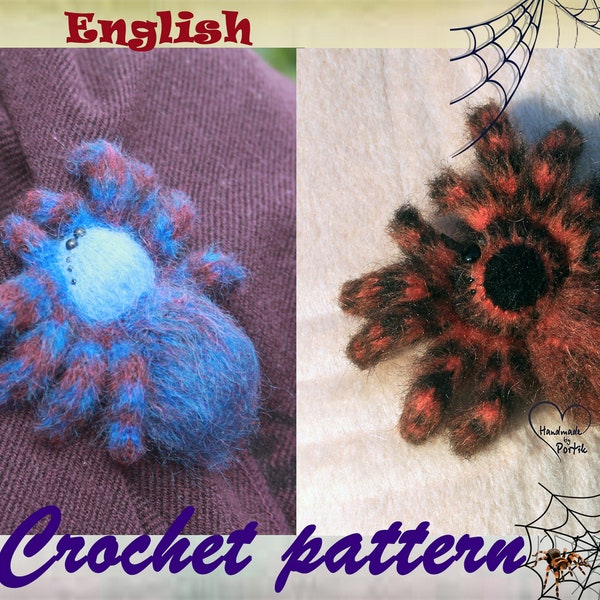 Spider crochet pattern, easy crochet halloween pattern, crochet boo decor, tutorial for beginners, crochet applique diy