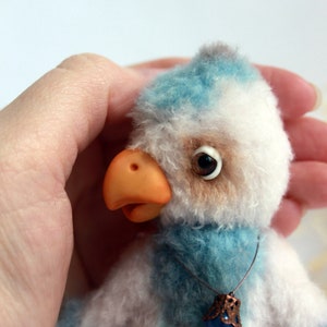 Cute blue parrot Bird toy Parrot toy Crochet baby parrot Amiguru parrot For birds lover Teddy bird parrot Small plush Favorite gift toy