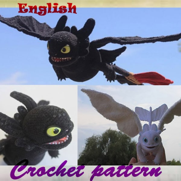 Dragon Amigurumi Crochet black dragon Tutorial dragon Crochet Amigurumi PDF Crochet dragon