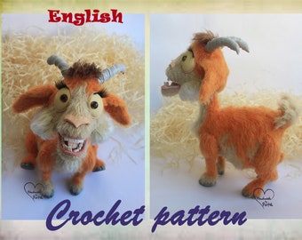 Goat Amigurumi pattern Funny goat toy Farm toys pattern Crochet goat pattern Amigurumi pattern Crochet animal Amigurumi PDF