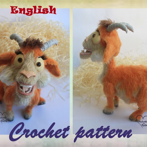 Goat Amigurumi pattern Funny goat toy Farm toys pattern Crochet goat pattern Amigurumi pattern Crochet animal Amigurumi PDF