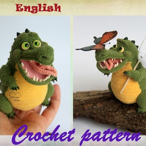 Crocodile crochet pattern Funny crocodile Amigurumi tutorial Crochet crocodile Crochet crazy cocodile Amigurumi PDF Amigurumi Pattern