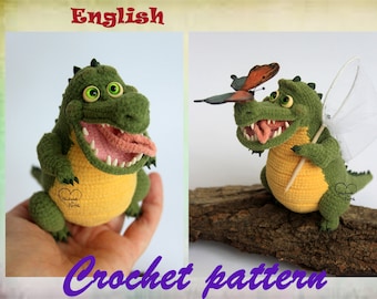 Patrón de cocodrilo a crochet Divertido tutorial de cocodrilo Amigurumi Cocodrilo a crochet Cocodrilo loco a crochet Amigurumi PDF Patrón Amigurumi