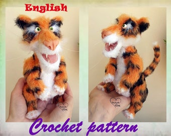 Tiger crochet pattern Funny tiger pattern Amigurumi toy pattern Tutorial Crochet tiger Amigurumi PDF Crochet toy