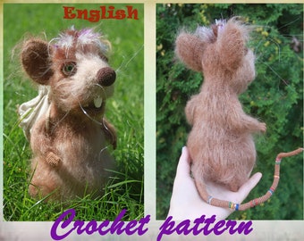 Rat crochet pattern Mouse pattern Amigurumi tutorial Crochet rat Crochet cute rat Mouse Amigurumi PDF Crochet toy Amigurumi Pattern