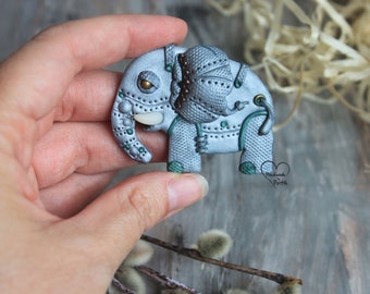Broche de elefante Broche Steampunk Joyería Steampunk Broche Steampunk Accesorio de elefante