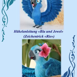 Häkelanleitung blauer Papagei Ara häkeln Amigurumi pattern image 2