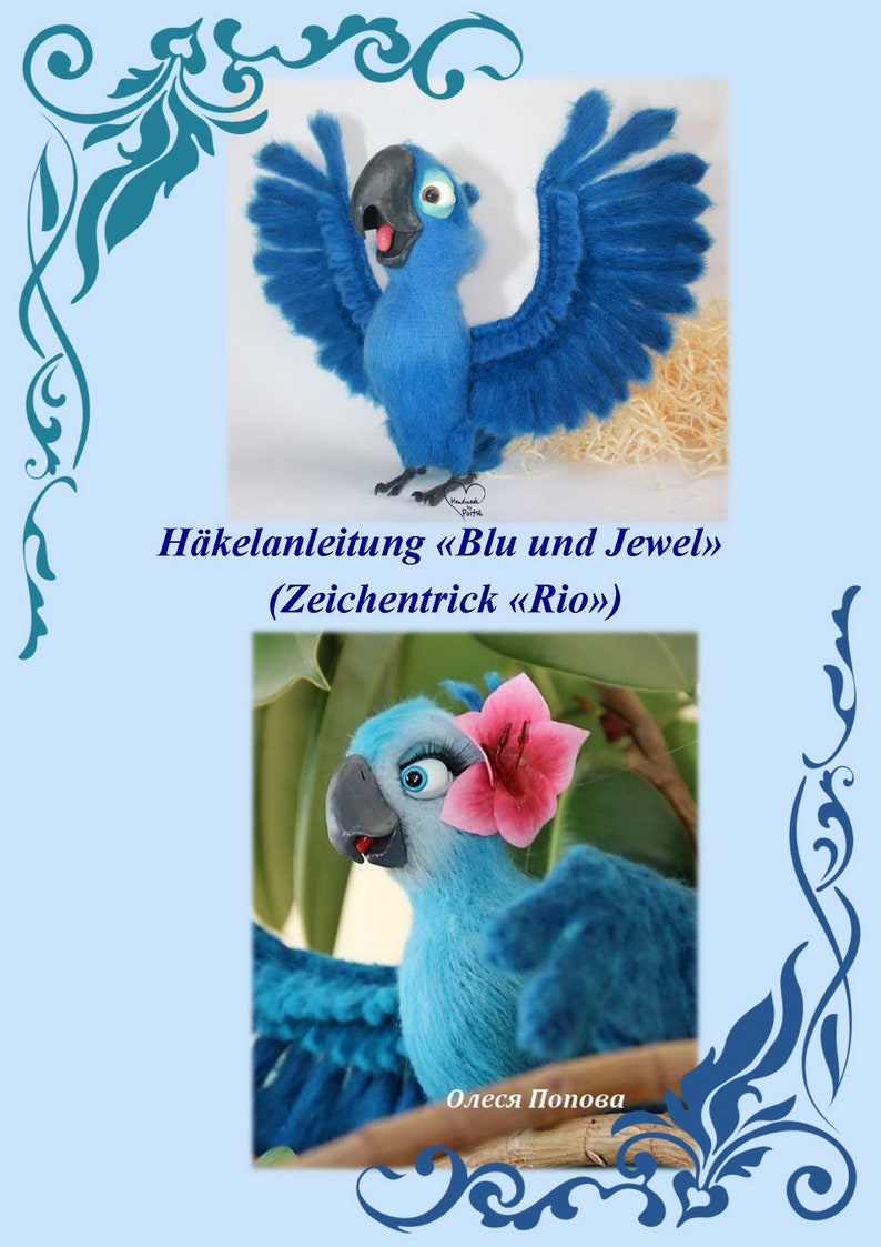 Häkelanleitung blauer Papagei Ara häkeln Amigurumi pattern image 2