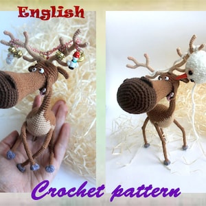Chistmas deer pattern Cute fawn Amigurumi Crochet baby deer Deer crochet Crochet pattern fawn Amigurumi PDF Crochet toy Pattern baby deer