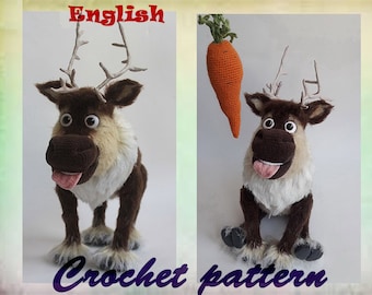 Cute deer Amigurumi Crochet Reindeer pattern Tutorial Deer pattern Amigurumi PDF Amigurumi Pattern