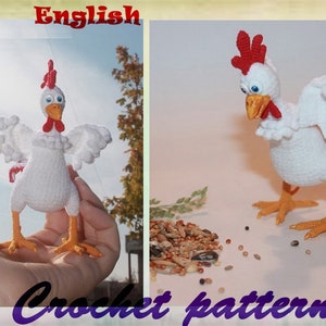 Cockerel Amigurumi Häkel Crochet Pattern the Trinket-Rooster Amigurumi soft toy PDF file Crochet toy Tutorial Bird pattern Amigurumi Pattern