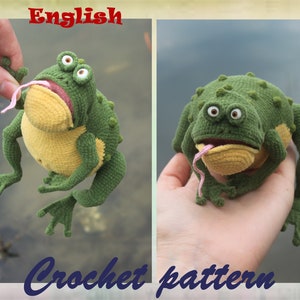 Funny toad crochet pattern Frog pattern Amigurumi tutorial Crochet toad Crochet crazy toad Frog Amigurumi PDF Crochet toy Amigurumi Pattern