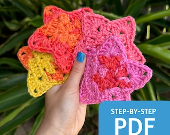 Star Crochet Coaster Pattern, Beginner Friendly (PDF Pattern)