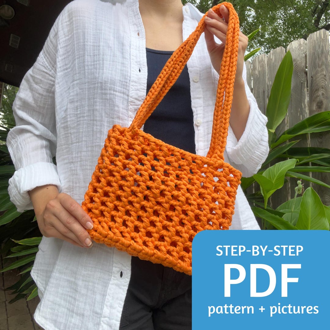 Crochet Mini Net Tote Bag PDF Pattern, Beginner Market Bag - Etsy
